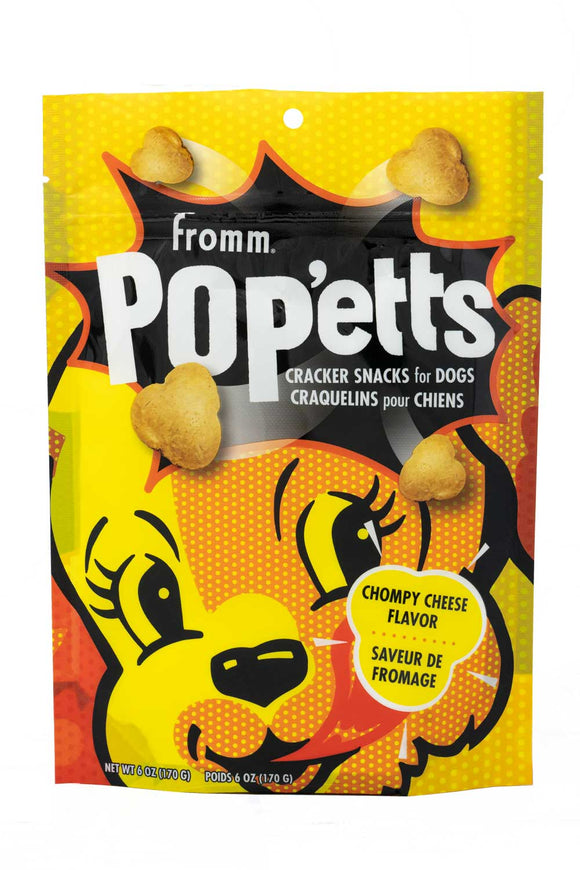 Fromm Pop'etts Chompy Cheese Flavor Cracker Snacks Dog Treats (6 oz.)