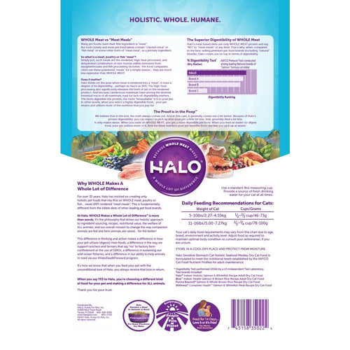 Halo Sensitive Stomach Holistic Seafood Medley Dry Cat Food