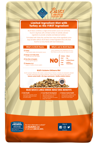 Blue Buffalo Basics Large Breed Adult Turkey & Potato Recipe Dry Dog Food