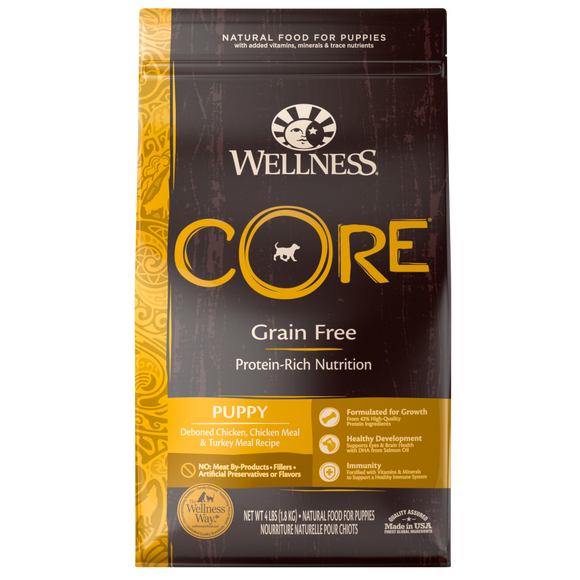 Wellness CORE Grain Free Natural Puppy Health Chicken and Turkey Recipe Dry Dog Food