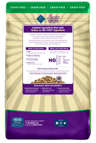 Blue Buffalo Basics Grain Free Adult Turkey and Potato Dry Dog Food