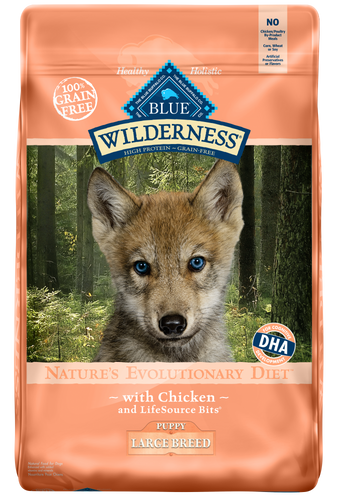 Blue Buffalo Wilderness Grain Free Chicken High Protein Recipe Large Breed Puppy Dry Dog Food