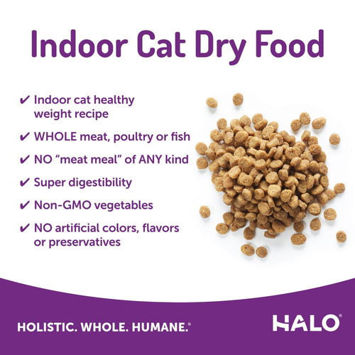 Halo Indoor Grain Free Holistic Healthy Weight Chicken & Chicken Liver Recipe Dry Cat Food