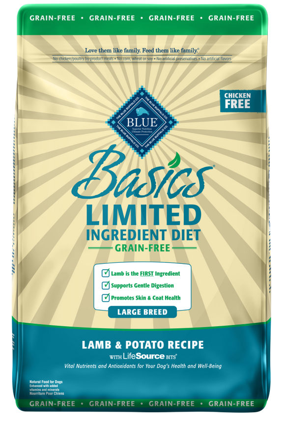 Blue Buffalo Basics Grain Free Large Breed Adult Lamb and Potato Recipe Dry Dog Food