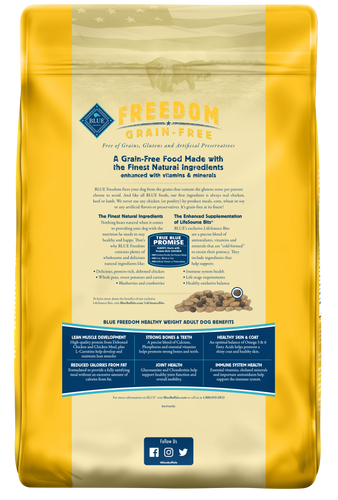 Blue Buffalo Freedom Adult Healthy Weight Chicken Recipe Dry Dog Food