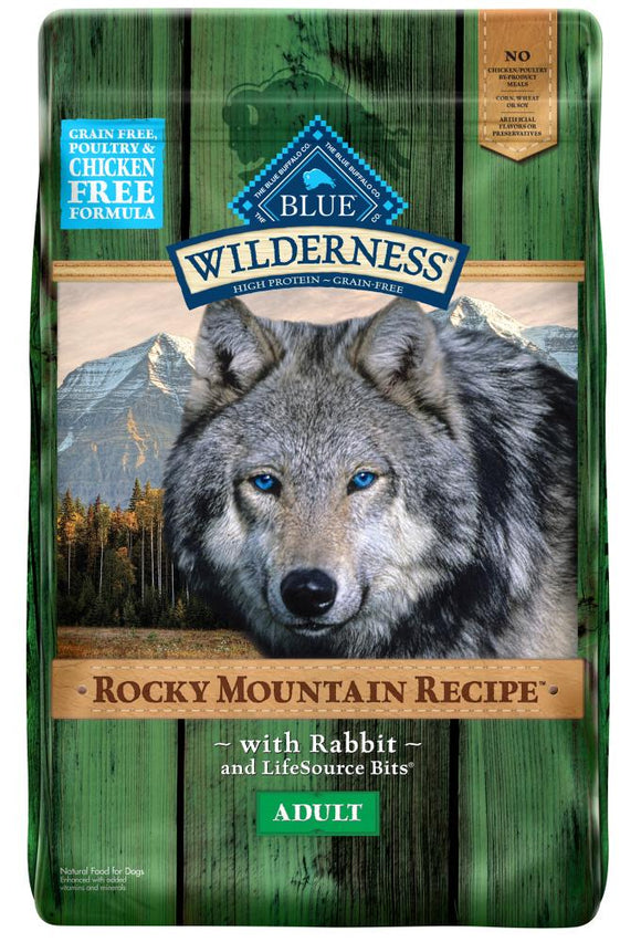 Blue Buffalo Wilderness Rocky Mountain Grain Free Rabbit High Protein Recipe Adult Dry Dog Food