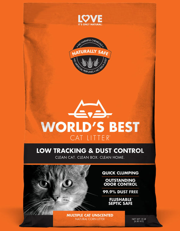 World's Best Cat Litter Low Tracking & Dust Control Cat Litter (15 Lb)