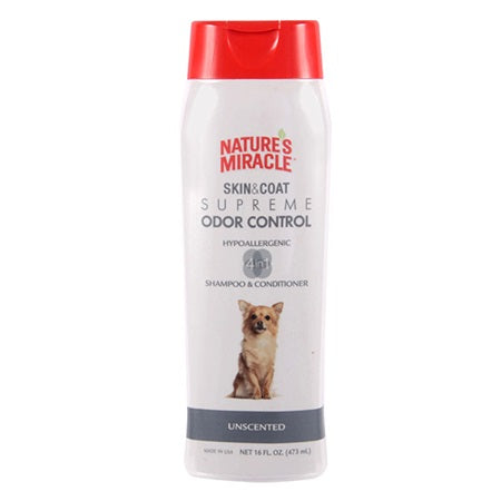 Nature s Miracle Skin Coat Supreme Odor Control Hypoallergenic Shampoo Conditioner 16 fl oz Canal Fulton OH Barkly Meows