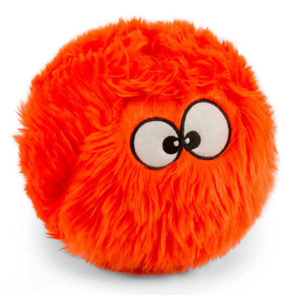 GODOG Furballz Chew Guard Squeaky Plush Dog Toy, Orange, Large