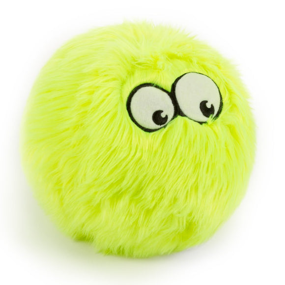 GODOG Furballz Chew Guard Squeaky Plush Dog Toy, Lime