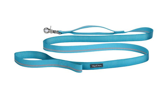 West Paw Strolls Leash with Traffic Handle in Reflective Turquoise for Dogs (Large 72