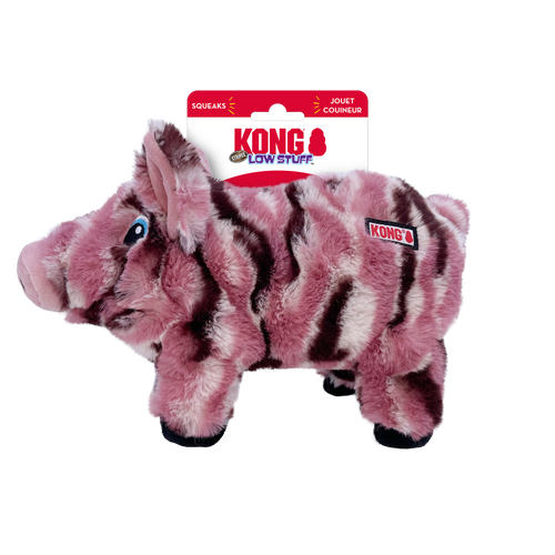 KONG Low Stuff Stripes Pig Dog Toy (Medium)