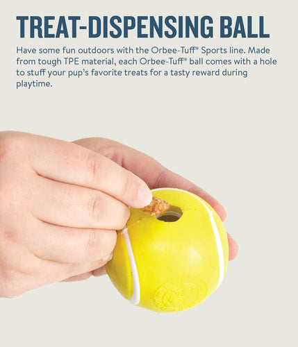 Orbee-Tuff Tennis Ball Treat-Dispensing Dog Chew Toy, Yellow