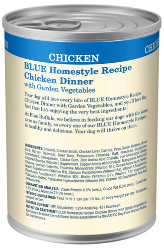 Blue Buffalo Homestyle Recipe Chicken Dinner with Garden Vegetables & Brown Rice Canned Dog Food