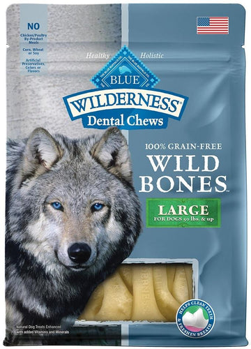 Blue Buffalo Wilderness Wild Bones Dental Chews Large Size for